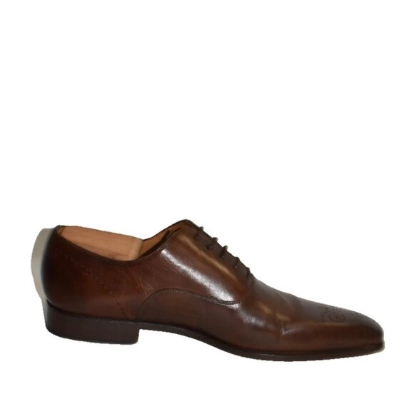 Magnanni Polanco Leather Oxford Shoes Brown Size 10 US 24316 DD486